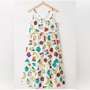 Hanna Andersson Colorful Fruit Print Maxi Dress Adjustable Straps Size 8